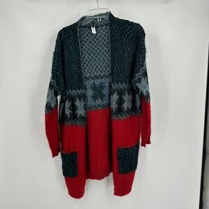 Kerisma Womens Open Front Cardigan Size S/M Mohair Wool Blend Cabincore Nordic